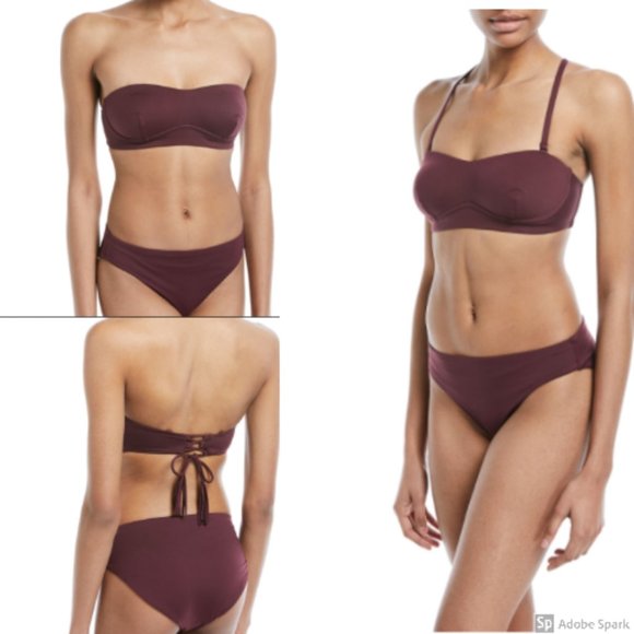$220 NWT SKIN x Barneys Burgundy Bikini 2 pc SET - Picture 5 of 11
